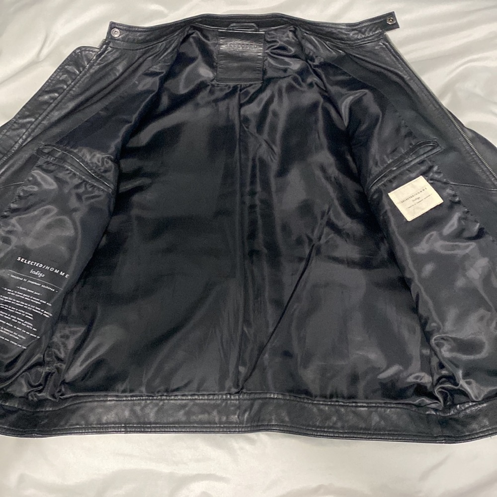 Cafe Racer Leather Jacket - Picture 2 of 3